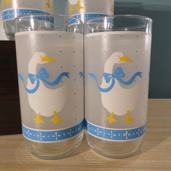 Vintage Libbey Frosted Country Goose Drinking Glasses - Set of 6 - Picture 1 of 7